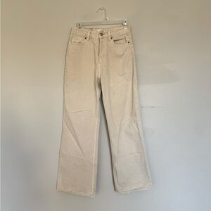 Wide Leg Beige Jeans